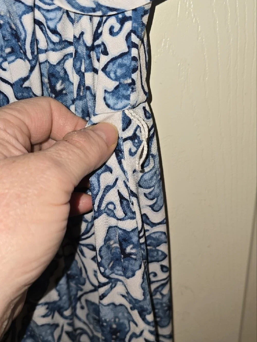 INC‎ International Concepts Blue & White One-Shoulder Floral Maxi Jumpsuit